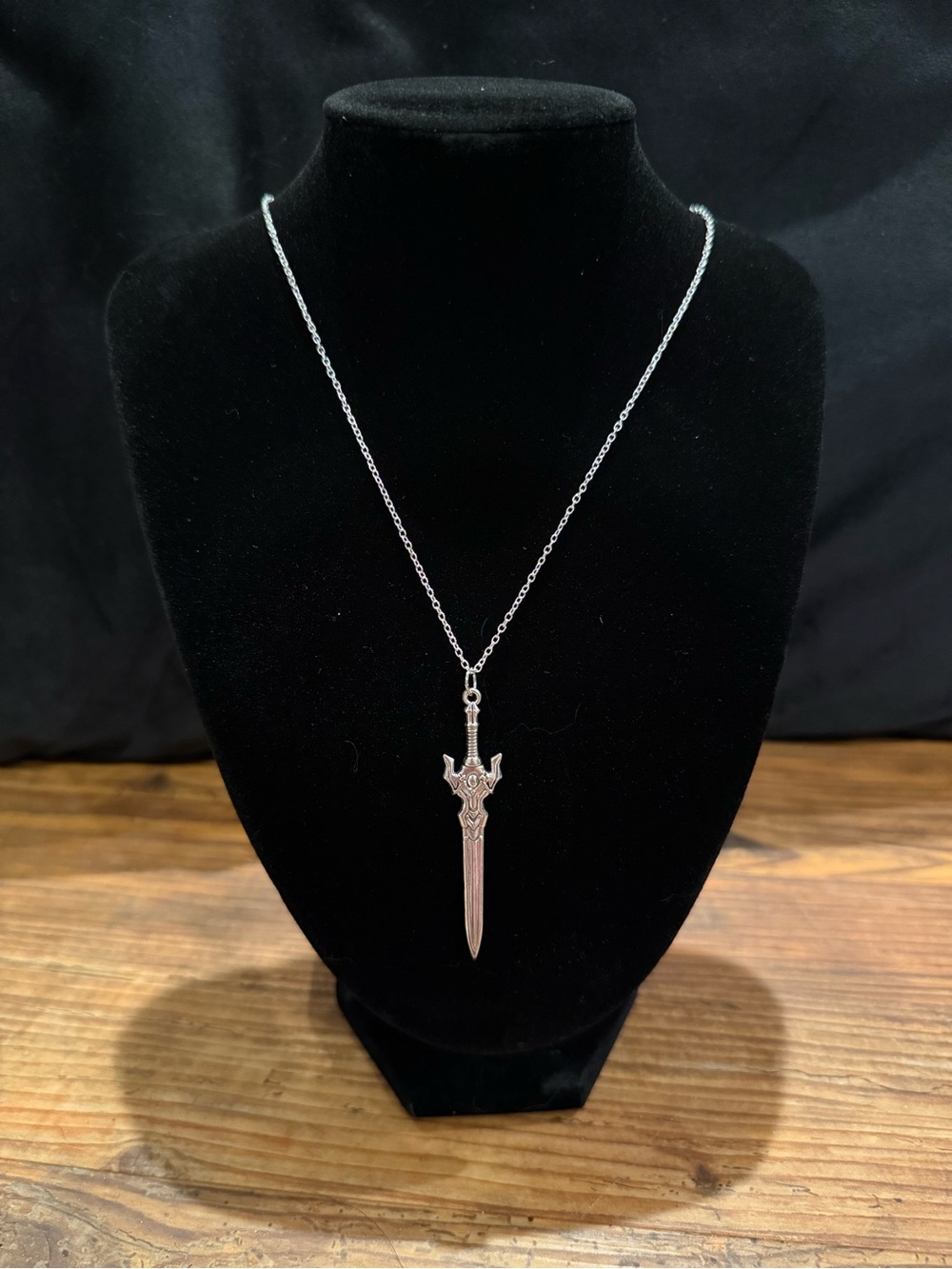 Silver sword necklace